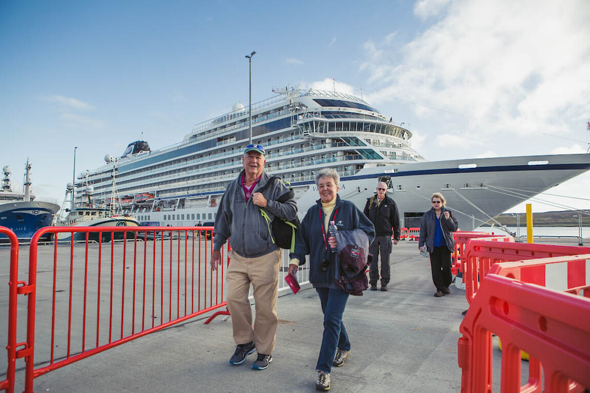 Lerwick Harbour’s Mair’s Pier provides additional berthing capacity for mid-sized cruise ships. Credit: Calum Toogood/Lerwick Port Authority.