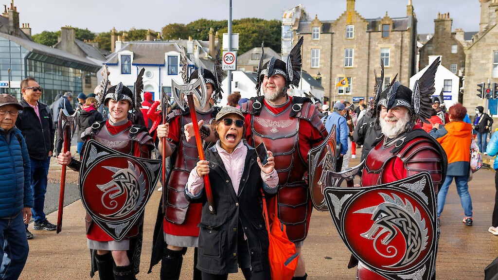 Norwegian Getaway, the largest cruise ship to visit Lerwick this season. Photos by Dave Donaldson and Ben Mullay.