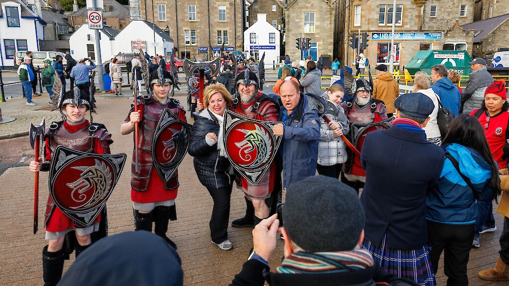 Norwegian Getaway, the largest cruise ship to visit Lerwick this season. Photos by Dave Donaldson and Ben Mullay.