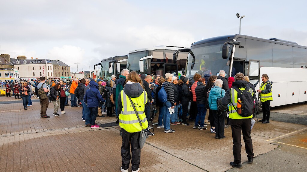 Norwegian Getaway, the largest cruise ship to visit Lerwick this season. Photos by Dave Donaldson and Ben Mullay.