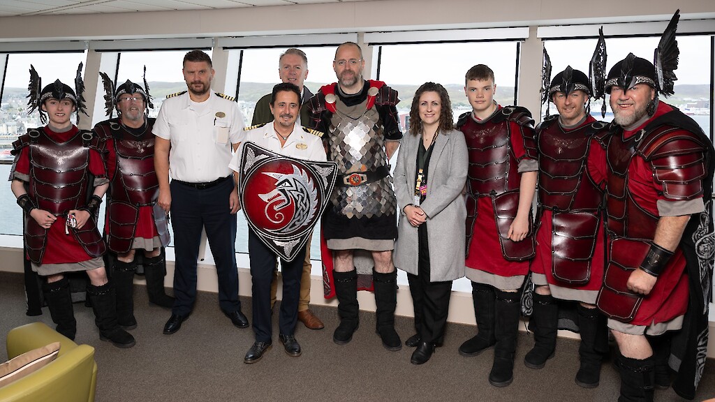 Norwegian Getaway, the largest cruise ship to visit Lerwick this season. Photos by Dave Donaldson and Ben Mullay.