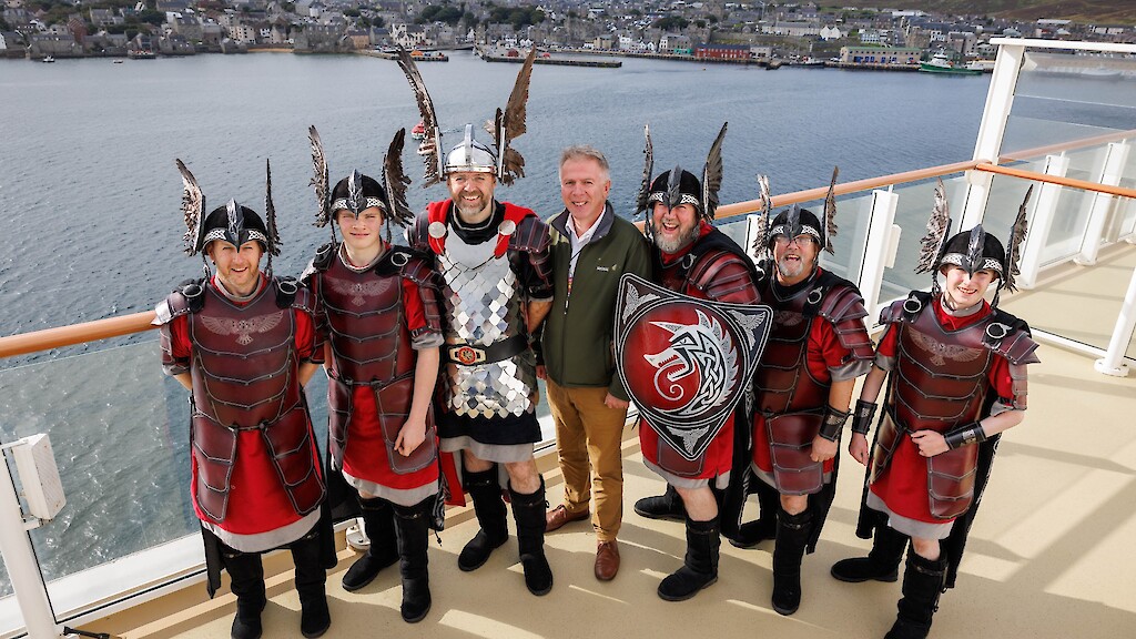 Norwegian Getaway, the largest cruise ship to visit Lerwick this season. Photos by Dave Donaldson and Ben Mullay.
