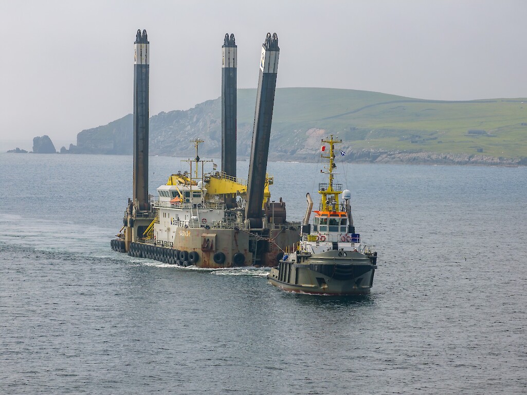 "Magnor" arriving at Lerwick Harbour.