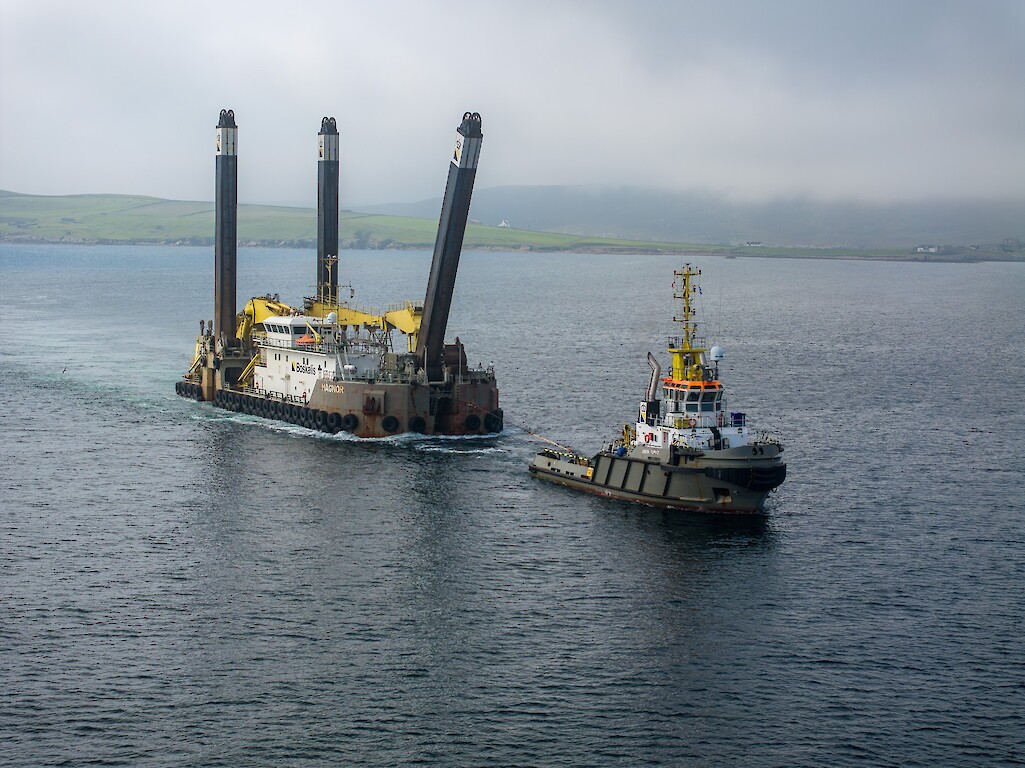 "Magnor" arriving at Lerwick Harbour.
