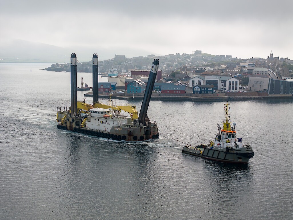 "Magnor" arriving at Lerwick Harbour.