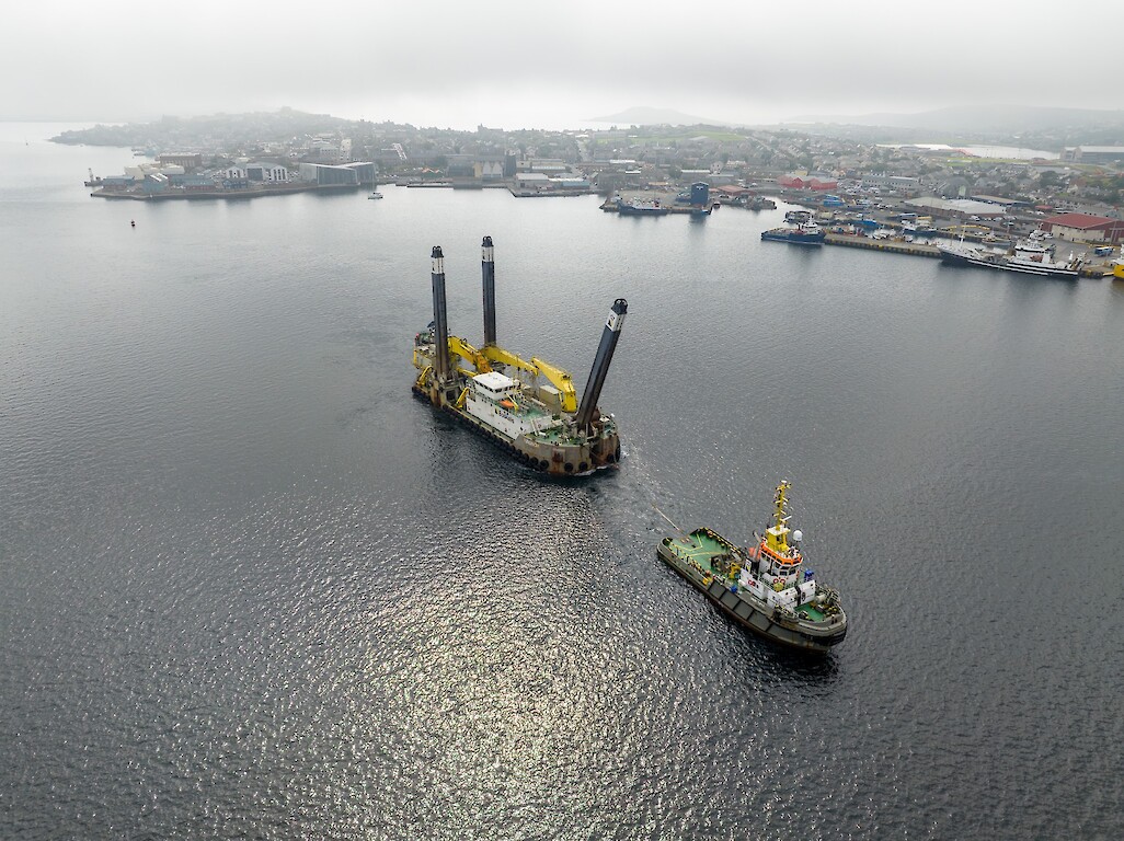 "Magnor" arriving at Lerwick Harbour.